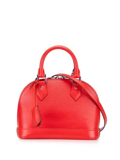 Pre-owned Louis Vuitton 2015 Epi Alma Bb Satchel In Red