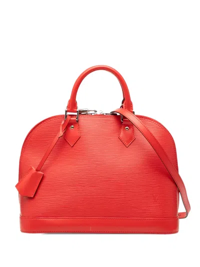 Pre-owned Louis Vuitton 2015 Epi Alma Pm Satchel In Red