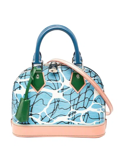 Pre-owned Louis Vuitton 2015 Epi Aqua Alma Bb Satchel In Blue