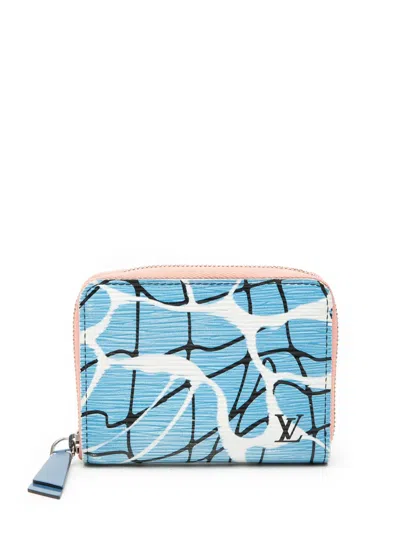 Pre-owned Louis Vuitton 2015 Epi Aqua Zippy Purse Coin Pouch In Blue