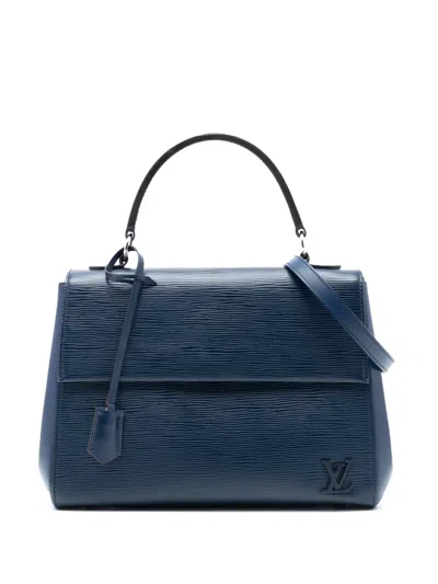 Pre-owned Louis Vuitton 2015 Epi Cluny Mm Satchel In Blue
