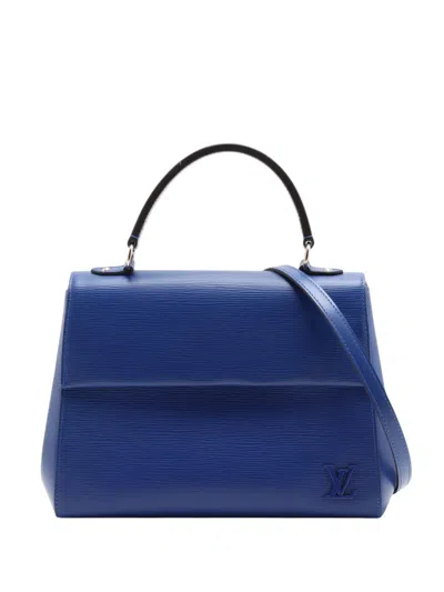 Pre-owned Louis Vuitton 2015 Epi Cluny Mm Satchel In Blue