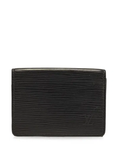 Pre-owned Louis Vuitton 2015 Epi Leather Card Holder In Black