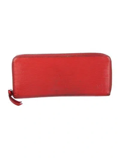 Pre-owned Louis Vuitton 2015 Epi Leather Zippy Wallet In Red
