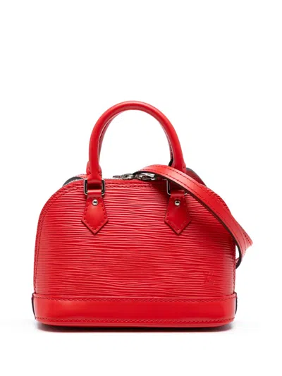 Pre-owned Louis Vuitton 2015 Epi Nano Alma Satchel In Red