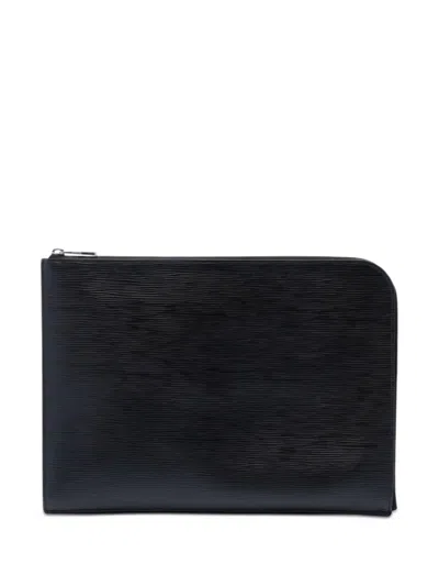 Pre-owned Louis Vuitton 2015 Epi Pochette Jour Gm Clutch Bag In Black