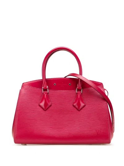 Pre-owned Louis Vuitton 2015 Epi Soufflot Mm Satchel In Pink