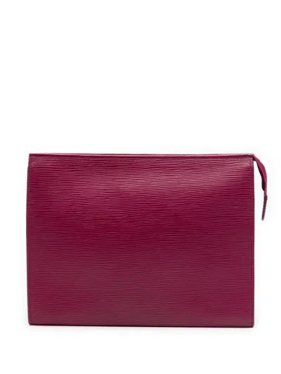 Pre-owned Louis Vuitton 2015 Epi Toiletry Pouch 26 Clutch Bag In Pink