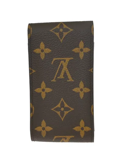 Pre-owned Louis Vuitton 2015 Etui Monogram-pattern Cigarette Case In Brown