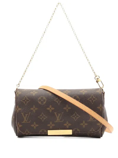 Pre-owned Louis Vuitton 2015 Favorite Pm Monogram Chain Shoulder Bag In Brown