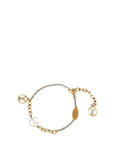 Pre-owned Louis Vuitton 2015 Gold Plated And Brass Logomania Bracelet Costume Bracelet