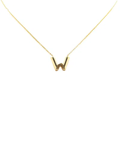 Pre-owned Louis Vuitton 2015 Gold Plated Lv And Me Letter W Pendant Necklace Costume Necklace