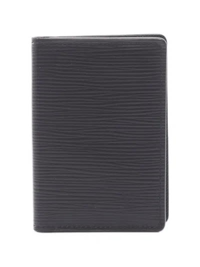 Pre-owned Louis Vuitton 2015 Leather Card Case In Black