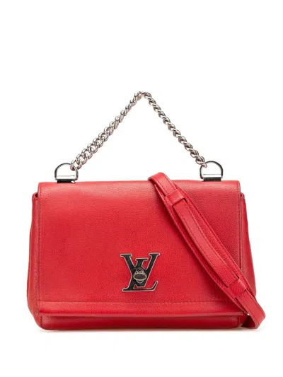 Pre-owned Louis Vuitton 2015 Leather Lockme Ii Bb Satchel In Red