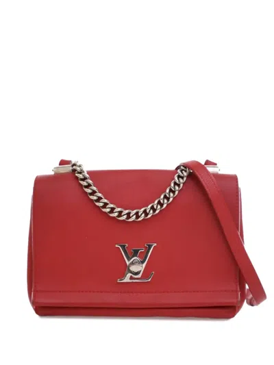 Pre-owned Louis Vuitton 2015 Leather Lockme Ii Bb Satchel In Red