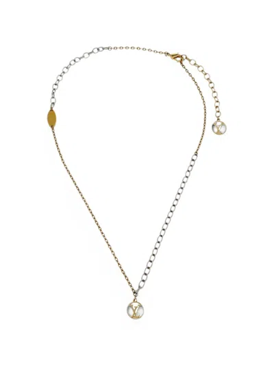 Pre-owned Louis Vuitton 2015 Lv Circle-pendant Necklace In Gold