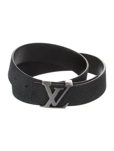 Pre-owned Louis Vuitton 2015 Lv Initiales Mini Damier 40mm Belt In Black