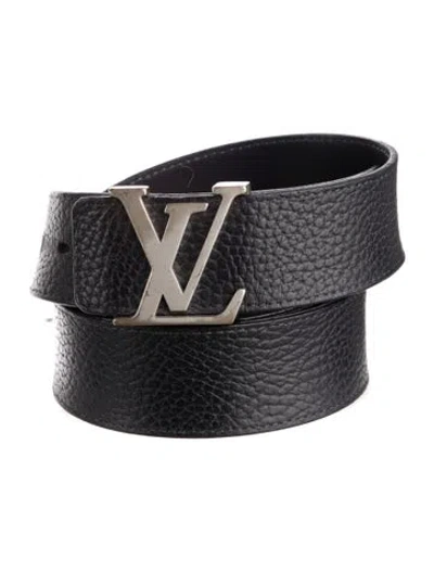 Pre-owned Louis Vuitton 2015 Lv Initiales Taurillon 40mm Reversible Waist Belt In Blue