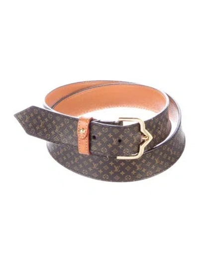 Pre-owned Louis Vuitton 2015 Lv Monogram Belt In Brown
