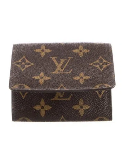 Pre-owned Louis Vuitton 2015 Lv Monogram Card Case In Brown