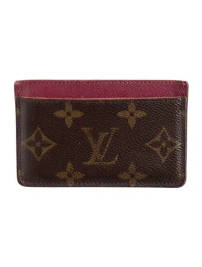 Pre-owned Louis Vuitton 2015 Lv Monogram Card Holder In Brown