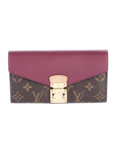 Pre-owned Louis Vuitton 2015 Lv Monogram Pallas Wallet In Burgundy