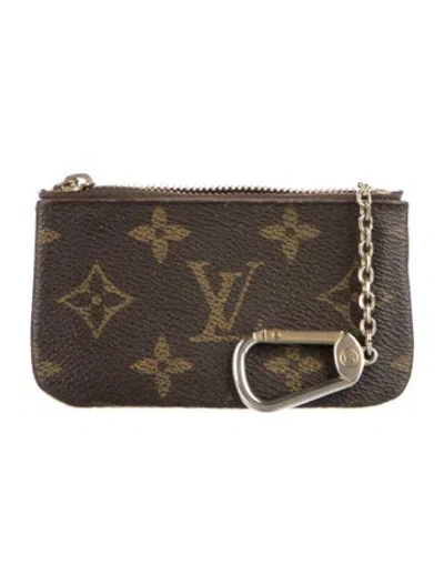 Pre-owned Louis Vuitton 2015 Lv Monogram Pouch In Brown