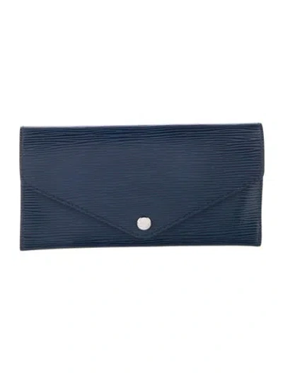 Pre-owned Louis Vuitton 2015 Lv Monogram Wallet In Blue