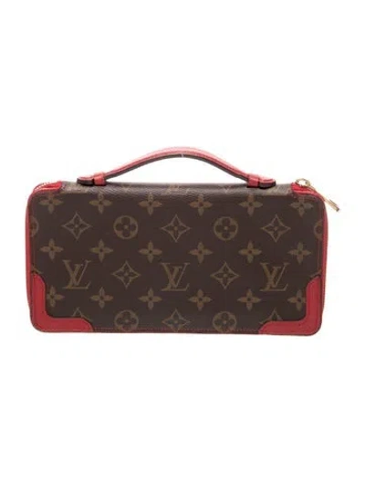 Pre-owned Louis Vuitton 2015 Lv Monogram Zippy Retiro Wallet In Brown