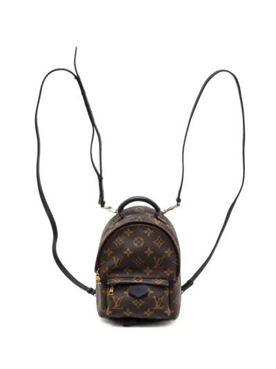 Pre-owned Louis Vuitton 2015 Mini Palm Springs Monogram Backpack In Brown