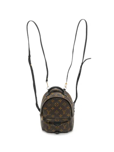 Pre-owned Louis Vuitton 2015 Mini Palm Springs Monogram-pattern Backpack In Brown