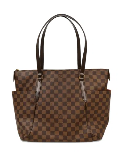 Pre-owned Louis Vuitton 2015 Mm Totally Damier Ebène Tote Bag In Brown
