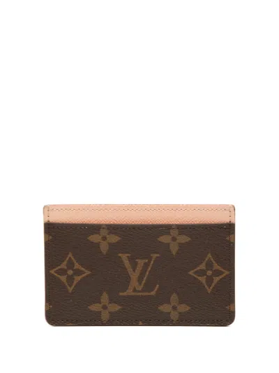 Pre-owned Louis Vuitton 2015 Monogram Card Holder In Brown
