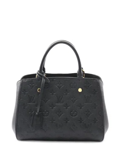 Pre-owned Louis Vuitton 2015 Monogram Empreinte Montaigne Bb Satchel In Black