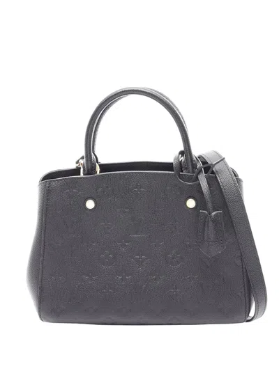 Pre-owned Louis Vuitton 2015 Monogram Empreinte Montaigne Bb Satchel In Black