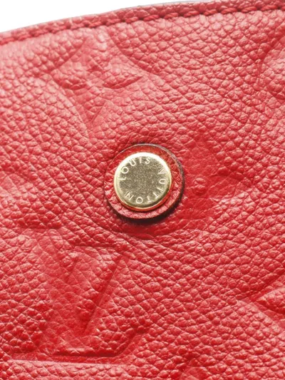 Pre-owned Louis Vuitton 2015 Monogram Empreinte Montaigne Mm Satchel In Red