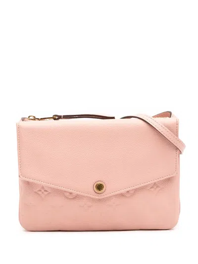Pre-owned Louis Vuitton 2015 Monogram Empreinte Twice Crossbody Bag In Pink