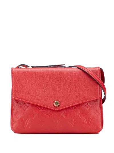 Pre-owned Louis Vuitton 2015 Monogram Empreinte Twice Crossbody Bag In Red