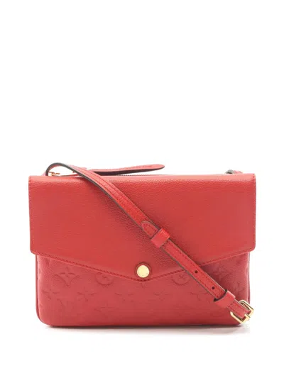 Pre-owned Louis Vuitton 2015 Monogram Empreinte Twice Crossbody Bag In Red