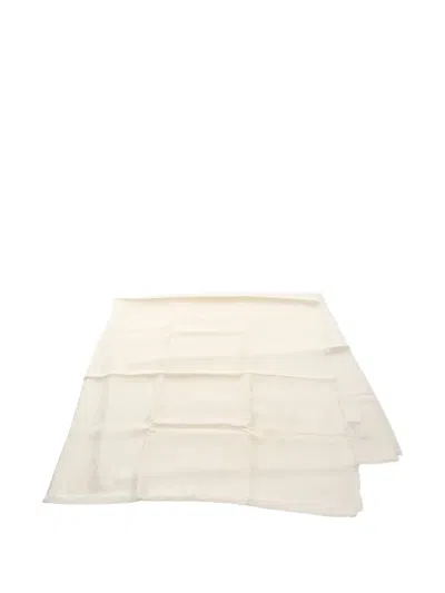 Pre-owned Louis Vuitton 2015 Monogram Fringed Stall Shawl In Neutral