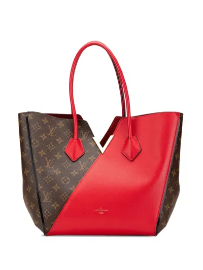 Pre-owned Louis Vuitton 2015 Monogram Kimono Mm Tote Bag In Red