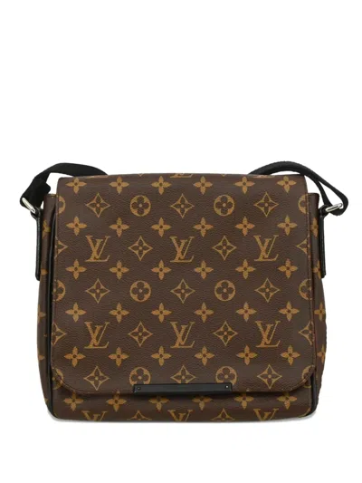 Pre-owned Louis Vuitton 2015 Monogram Macassar District Pm Shoulder Bag In Brown