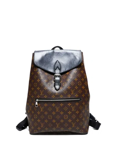 Pre-owned Louis Vuitton 2015 Monogram Macassar Palk Backpack In Brown