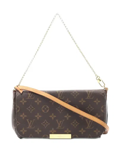 Pre-owned Louis Vuitton 2015 Monogram Mini Pochette Accessoires Handbag In Brown