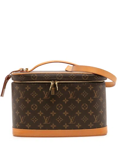 Pre-owned Louis Vuitton 2015 Monogram Nice Case Vanity Bag In Brown