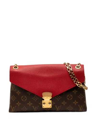 Pre-owned Louis Vuitton 2015 Monogram Pallas Chain Shoulder Bag In Brown