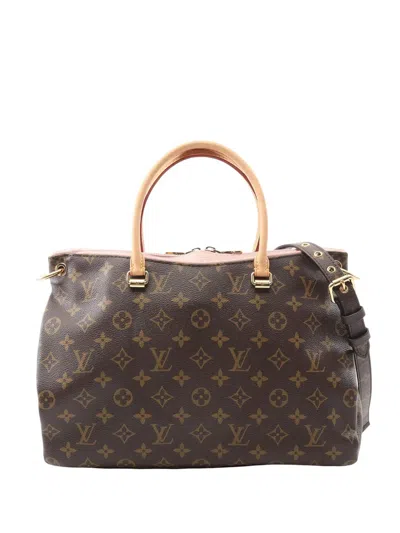 Pre-owned Louis Vuitton 2015 Monogram Pallas Mm Satchel In Brown
