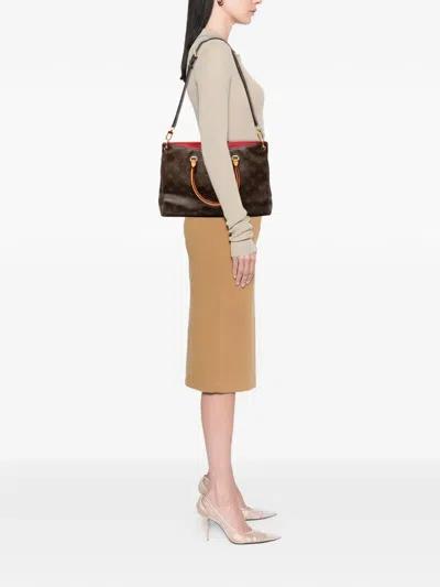 Pre-owned Louis Vuitton 2015 Monogram Pallas Mm Satchel In Brown