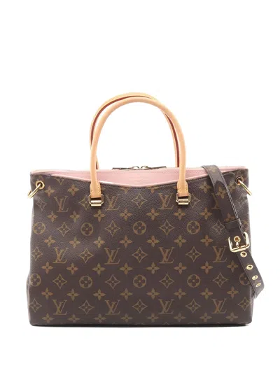 Pre-owned Louis Vuitton 2015 Monogram Pallas Mm Satchel In Brown