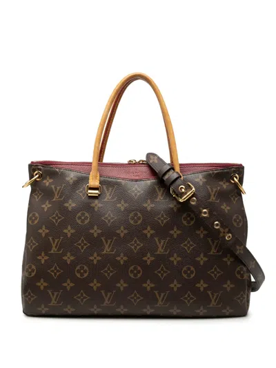 Pre-owned Louis Vuitton 2015 Monogram Pallas Mm Satchel In Brown
